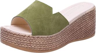 Generic Platform Sandals For Women Minimalist Strap Sandals Casual Espadrille Sandal Solid Color Suede Sandal Classic Open Toe Shoe Waterproof Shoes Comfortab