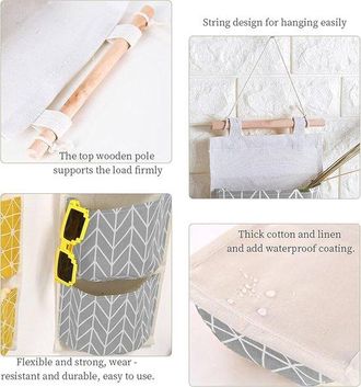 OEM Bolsa De Almacenamiento Colgante Gris - Impermeable - Algod&oacute;n Y Lino