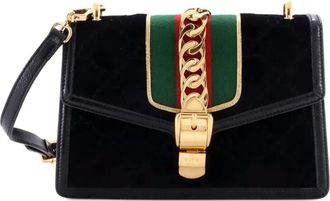 Gucci Sylvie Shoulder Bag GG Velvet Small crossbody bag - Zwart
