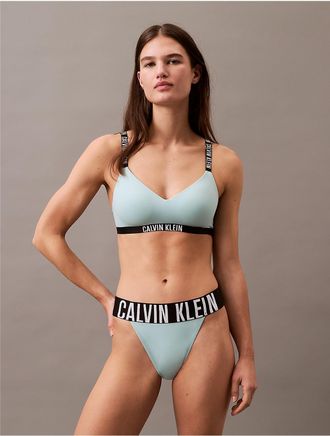 Calvin Klein Womens Intense Power Microfiber Cooling Lightly Lined Bralette - Blue - XS