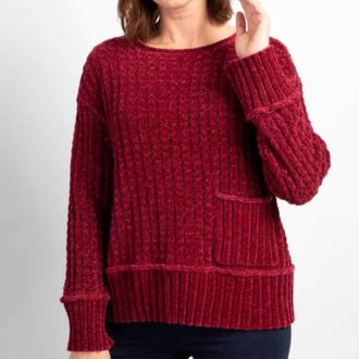 Habitat Crewneck Pullover Sweater In Cranberry