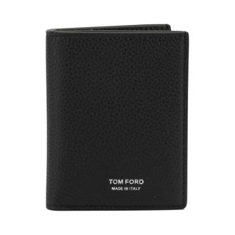 Tom Ford Accessoires, Heren, Zwart, ONE Size, Leer, Grain Leather Folding Cardholder