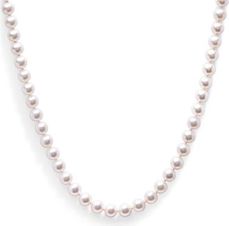 House of Brilliance 14K Gold 8.0x8.5mm Akoya Pearl Strand Necklace in Yellow at Nordstrom