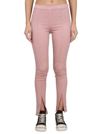 Rick Owens Denim Leggings With Elastic Waistband And Stylish Slits