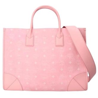 MCM Pre-owned Tote Bags, female, Pink, Size: ONE SIZE Pre-owned Leather Shoulder Bag