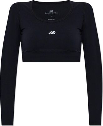Balenciaga Sporttop met logo - Dames - Sportshirts - Zwart - S - Fitness