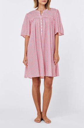 Papinelle Sleepwear Anais Gathered Nightie Nightgown in Raspberry at Nordstrom, Size X-Large