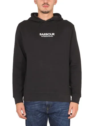 Barbour Hooded with Drawstring Sweatshirt - Black