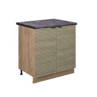 Vicco Mueble Bajo Fregadero Fame-line, Panel De Roble, 80 Cm, Et Antracita