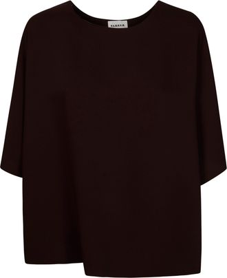P.A.R.O.S.H. Black Boxy Cady Cropped Blouse