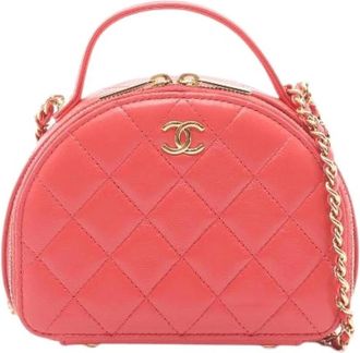 Chanel Pre-owned Matelasse Lamsleren Schoudertas - Dames - Vintage Handtas - Roze - ONE Size - Leer - Vintage