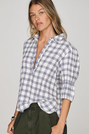 Pilcro Tallulah Puff Sleeve Buttondown Top