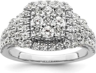 Diamond2Deal 14k White Gold Lab Grown Diamond Engagement Ring 1.5Ct Clarity- VS Color- G-H