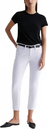 AG - Adriano Goldschmied Prima Cigarette Crop Jean In Pearl White