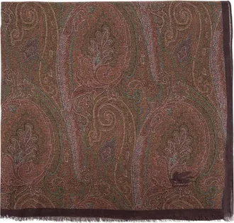 Etro Accessoires, Heren, Bruin, ONE Size, Paisley Sjaal