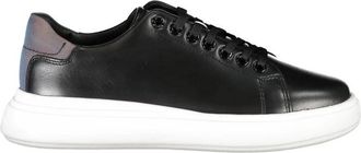 Calvin Klein Stijlvolle Veterschoenen met Contrastdetails - Dames - Sneakers - Zwart - 36 EU - Leer - Schoenen