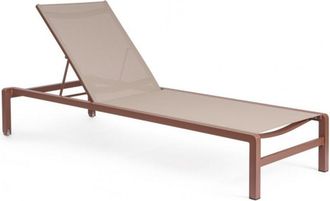 Konte Design Lote de 4 tumbonas de aluminio &oacute;xido y textileno color topo