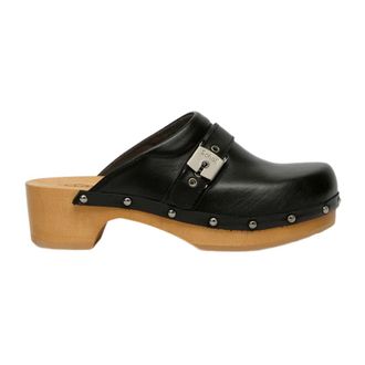 Scholl Pescura Clog 50 - Dames - Klompen - Zwart - 38 EU - Leer - Schoenen
