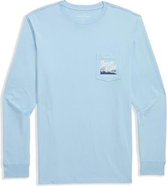 Vineyard Vines Storn the Field Long Sleeve Cotton Graphic T-Shirt in Jake Blue at Nordstrom, Size Xx-Large