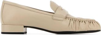 Prada Ivory Leather Loafers