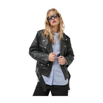 Gestuz Dames, Jassen, Zwart, Maat: M Leer