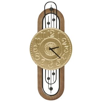 Beliani Beliani - Reloj Vintage Retro De Pared Hierro Negro Pala Manos Numeral Ar&aacute;bigo Dorado Nobelium