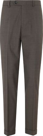 Berwich Brown YRetro Darts Turn-Up Wool-Blend Trousers