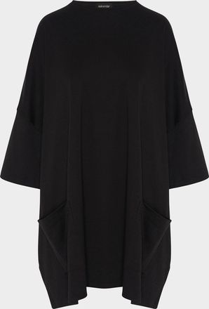 Eskandar Sloped-Shoulder Round-Neck Poncho (Long Plus Length)