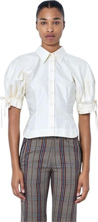 Vivienne Westwood Overhemden, Dames, Beige, M, Katoen, Katoenen Poplin Shirt