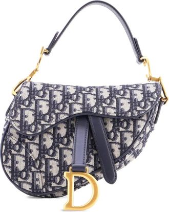 Dior Saddle Handbag Oblique Canvas Mini shoulder bag - Blauw