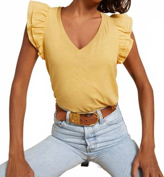 Nation Ltd Rylan Contrast Ruffle Top In Daisy