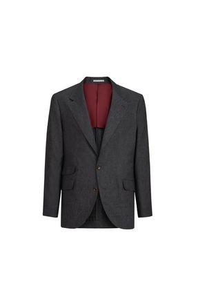 Brunello Cucinelli Linen deconstructed blazer in Anthracite at Nordstrom, Size 50 It