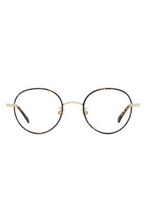 Kate Spade New York helka 49mm small round optical glasses in Havana Gold at Nordstrom