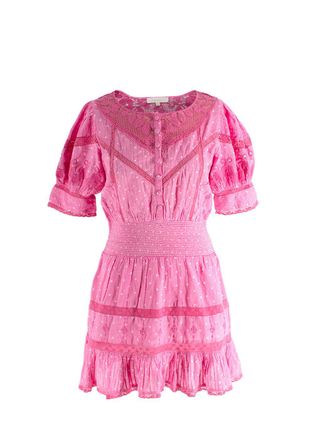 LoveShackFancy Pink Jaislyn Mini Dress Size S