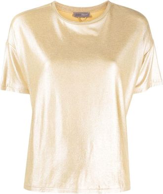 Herno short-sleeved jersey T-shirt - women - Viscose/Elastane - 44 - Gold