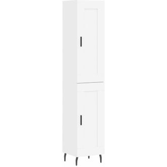 vidaXL Aparador Alto Madera Contrachapada Blanco 34,5x34x180 Cm Vidaxl