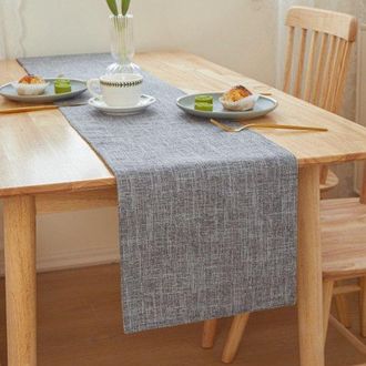 OEM Camino De Mesa De Lino Para Uso Dom&eacute;stico, 30x180 Cm, Camino De Mesa De T&eacute; Bellamente Elaborado - Gris Oscuro