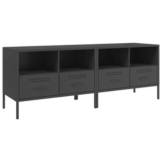 Berkfield Home TV Cabinets 2 pcs Black 68x39x50.5 cm Steel