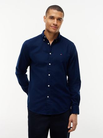 Tommy Hilfiger Mens Regular Fit Flex Flannel Shirt - Carbon Navy - XXL