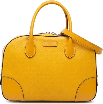 Gucci Pre-owned Womens Satchel Top Handle Leather - Gold - One Size