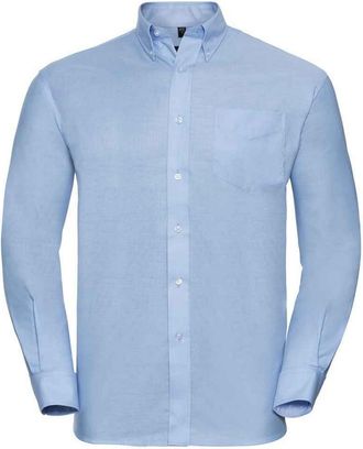 Russell Athletic Russell Collection Heren Oxford Easy-Care Formeel Overhemd Met Lange Mouwen (Oxford Blauw)