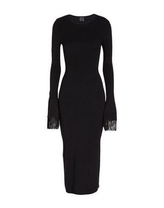 8 by YOOX VISCOSE BLEND FRINGED KNIT MIDI DRESS