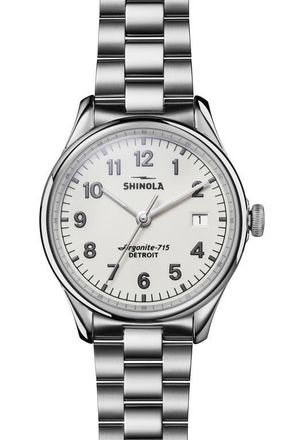 Shinola The Vinton Bracelet Watch, 38mm in Silver/Alabaster/Silver at Nordstrom