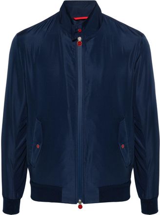Kiton zipped lightweight jacket - men - Polyester/Polyester - 54 - Blue