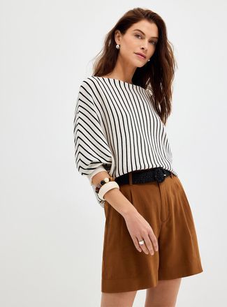 Contemporaine Womens Loose boat-neck sweater Exclusive collection from Italy