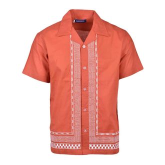 Dev&aacute; States Short Sleeve Shirt - Heren - Korte mouwen Overhemden - Rood - S - Katoen - Overhemden
