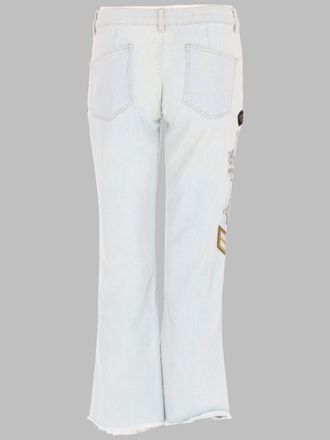 Mr & Mrs Italy Patchwork & Printed Jeans - White