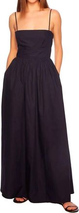 Susana Monaco Poplin Open-Back Maxi Dress In Midnight