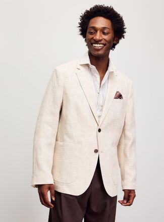 Selected Mens Pure linen chevron blazer Regular fit