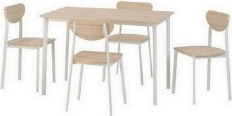 Seconique Seconique - Riley Large Dining Set - White/Light Oak Effect Veneer